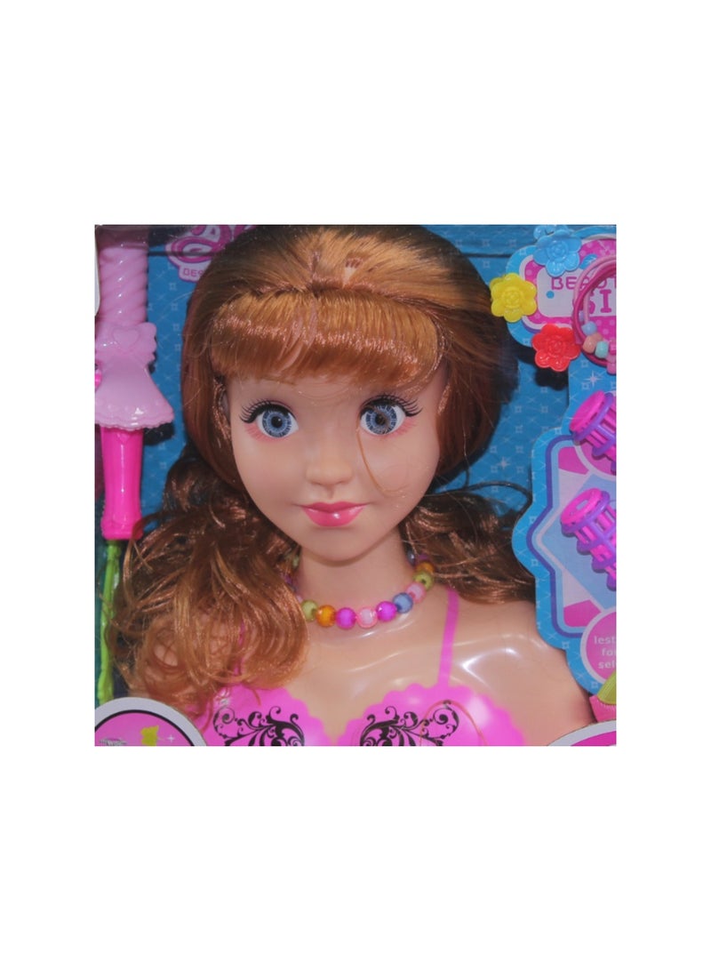 Doll Head with Accessories - Pink - Image 3